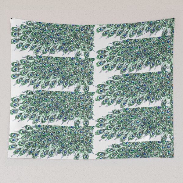 Item preview, Peacock feathers with Light Blue added. designed and sold by judy snyder.