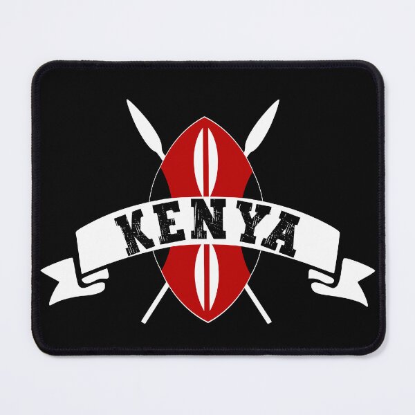 Item preview, Kenya Kenyan Flag Shield Design - Black designed and sold by PearlMoonGrapes.