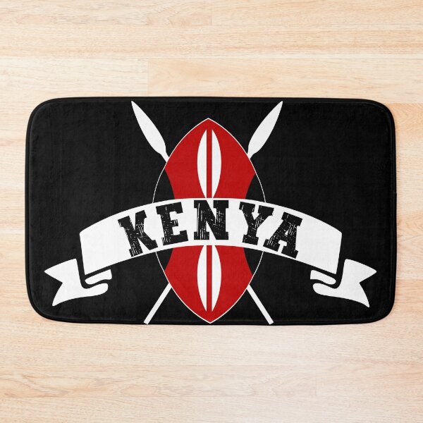 Item preview, Kenya Kenyan Flag Shield Design - Black designed and sold by PearlMoonGrapes.