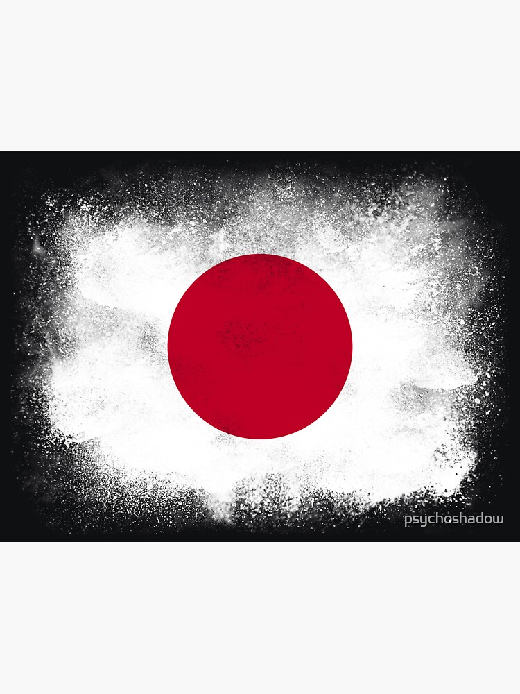 Japan Flag Sticker For Sale By Psychoshadow Redbubble