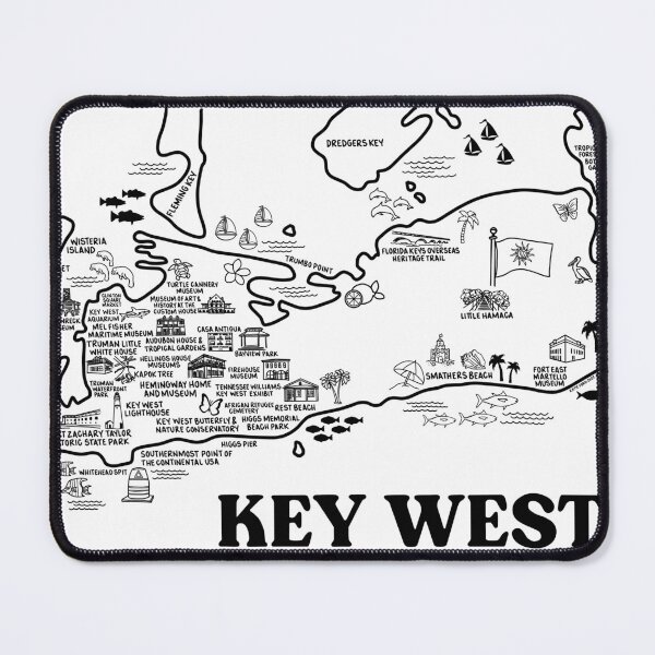 Item preview, Key West Map Art designed and sold by fiberandgloss.