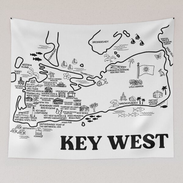 Item preview, Key West Map Art designed and sold by fiberandgloss.