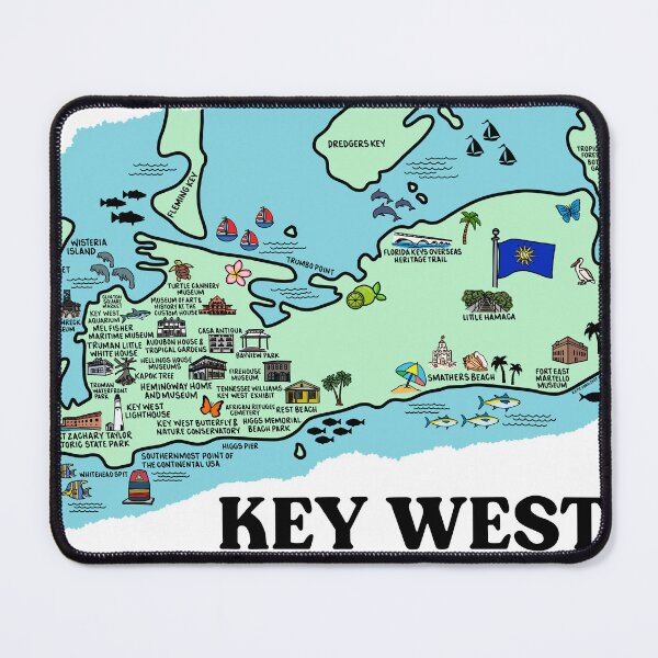 Item preview, Key West Map Art designed and sold by fiberandgloss.