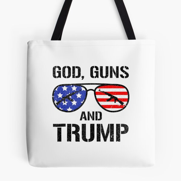Item preview, God Guns Trump 2024 Presidential Elections Glasses USA Flag designed and sold by untriedcandidat.