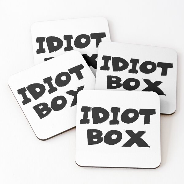 Item preview, Idiot Box Text Monochrome White designed and sold by Meepuruproject.