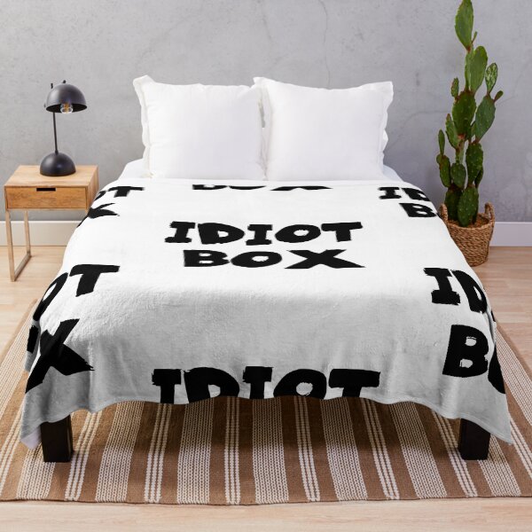 Item preview, Idiot Box Text Monochrome White designed and sold by Meepuruproject.