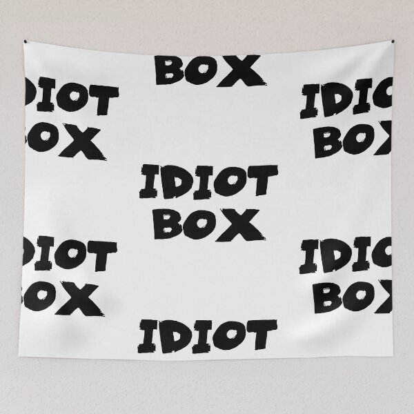 Item preview, Idiot Box Text Monochrome White designed and sold by Meepuruproject.