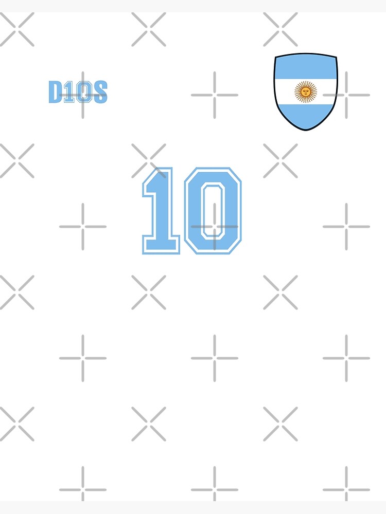 Retro soccer shirt Argentina with number 10, jersey template for