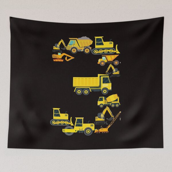 Item preview, Construction Trucks 3rd Birthday 3 Year Old Boys designed and sold by Buyeseoshop.