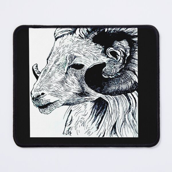 Item preview, Black and white ram designed and sold by Fawnandfurrow.
