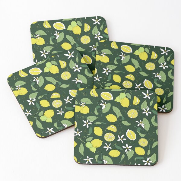 Item preview, lemons on dark green designed and sold by kobyakov.