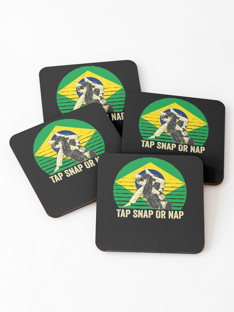 Thumbnail 1 von 5, Untersetzer (4er Set), Tap Snap Or Nap - BJJ Brazilian Jiu Jitsu designt und verkauft von Mc-R.