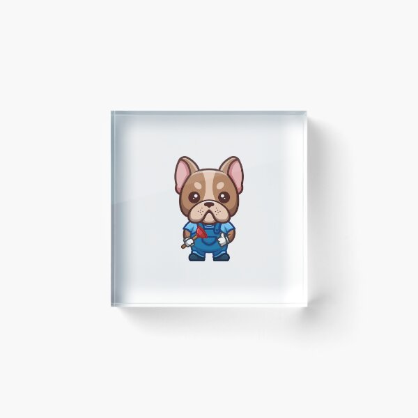 Item preview, French Bulldog Plumber Cute Cartoon designed and sold by GumregaStudio.