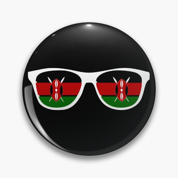 Item preview, Kenya Kenyan Flag on Sunglasses Design - Black designed and sold by PearlMoonGrapes.