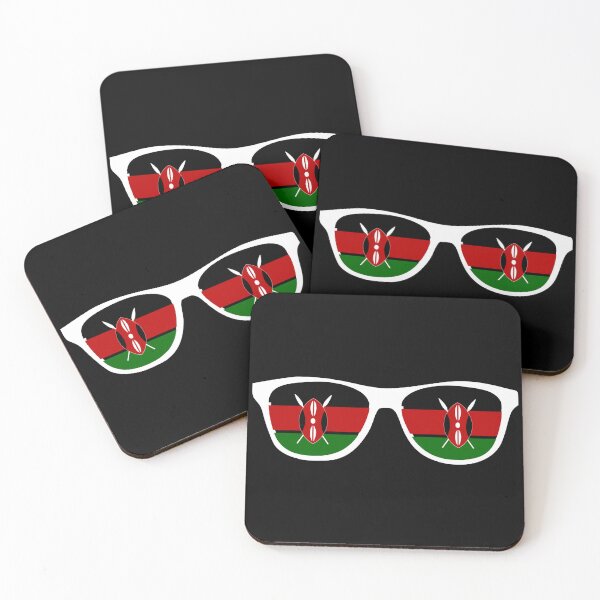 Item preview, Kenya Kenyan Flag on Sunglasses Design - Black designed and sold by PearlMoonGrapes.