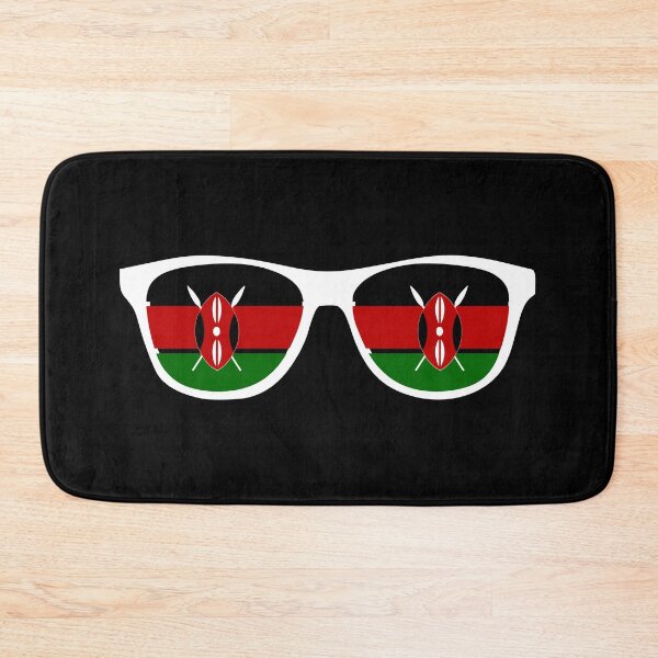 Item preview, Kenya Kenyan Flag on Sunglasses Design - Black designed and sold by PearlMoonGrapes.