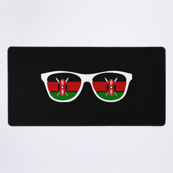 Item preview, Kenya Kenyan Flag on Sunglasses Design - Black designed and sold by PearlMoonGrapes.