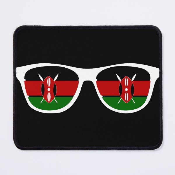 Item preview, Kenya Kenyan Flag on Sunglasses Design - Black designed and sold by PearlMoonGrapes.