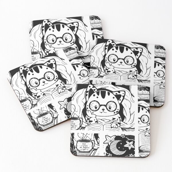 Item preview, Cozy Cat in A Blanket with Book Pattern designed and sold by ZaryaKiqo.