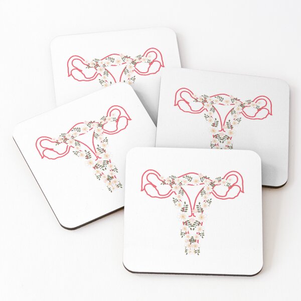 Item preview, Red Female Reproductive System With Florals designed and sold by SMillustrations.