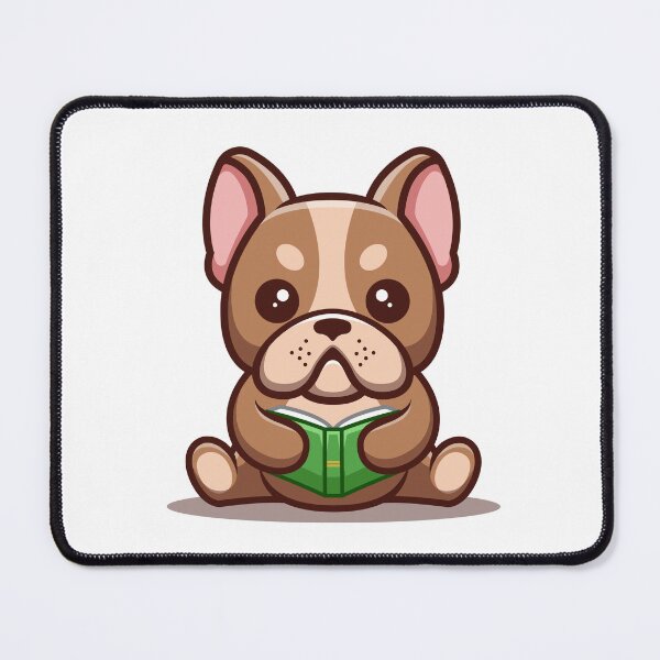 Item preview, French Bulldog Sitting Reading Book Cute Cartoon designed and sold by GumregaStudio.