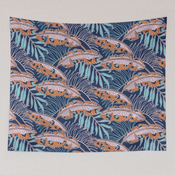 Artikelvorschau, Blue Leopard Banana Leaves entworfen und verkauft von Carolina Diaz.