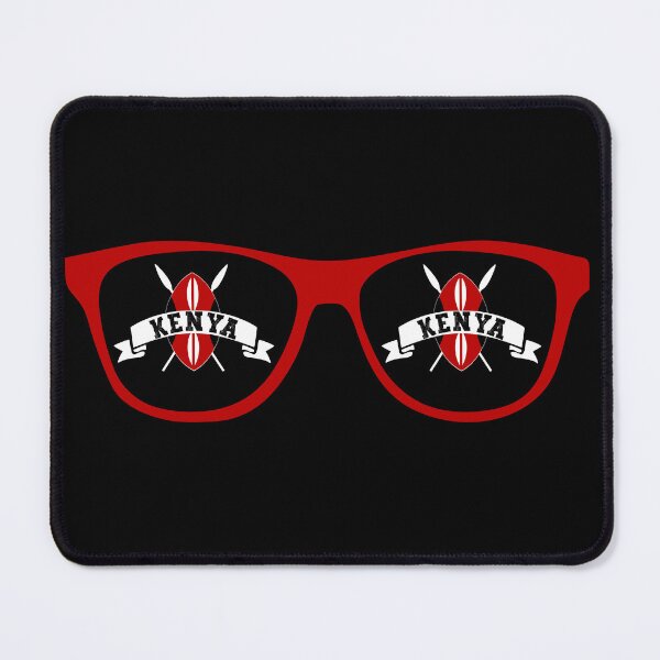 Item preview, Kenya Kenyan Flag Shield on Sunglasses Design - Black designed and sold by PearlMoonGrapes.