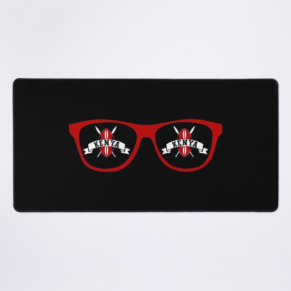 Item preview, Kenya Kenyan Flag Shield on Sunglasses Design - Black designed and sold by PearlMoonGrapes.