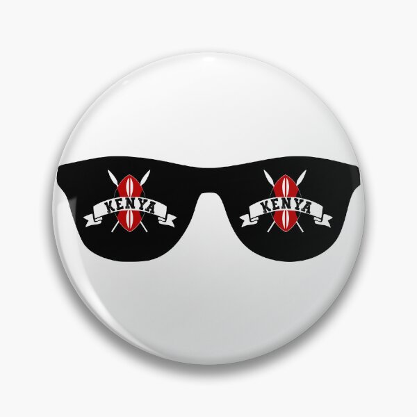 Item preview, Kenya Kenyan Flag Shield on Dark Sunglasses Design designed and sold by PearlMoonGrapes.