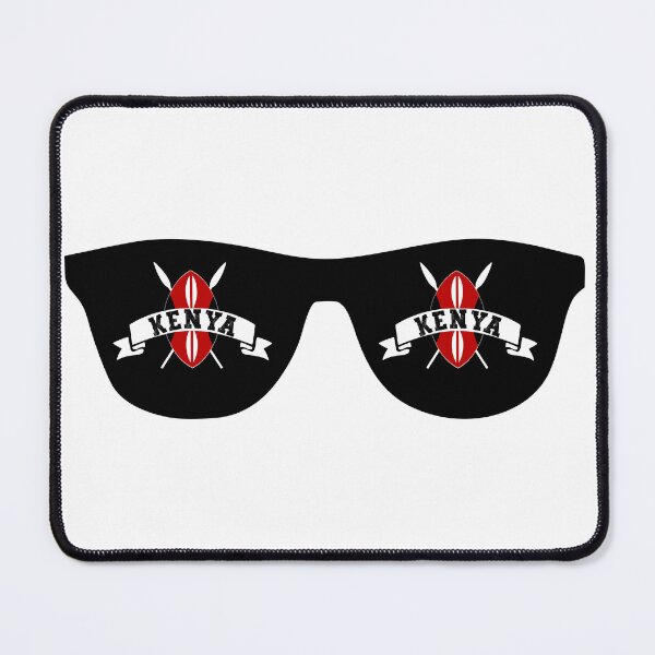 Item preview, Kenya Kenyan Flag Shield on Dark Sunglasses Design designed and sold by PearlMoonGrapes.