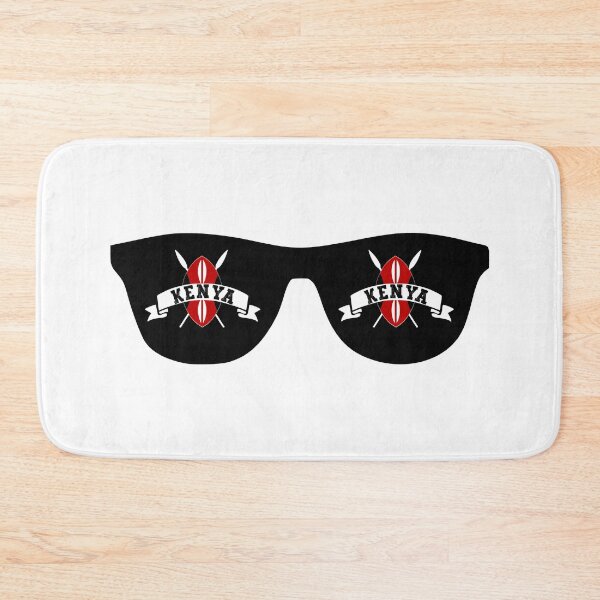 Item preview, Kenya Kenyan Flag Shield on Dark Sunglasses Design designed and sold by PearlMoonGrapes.