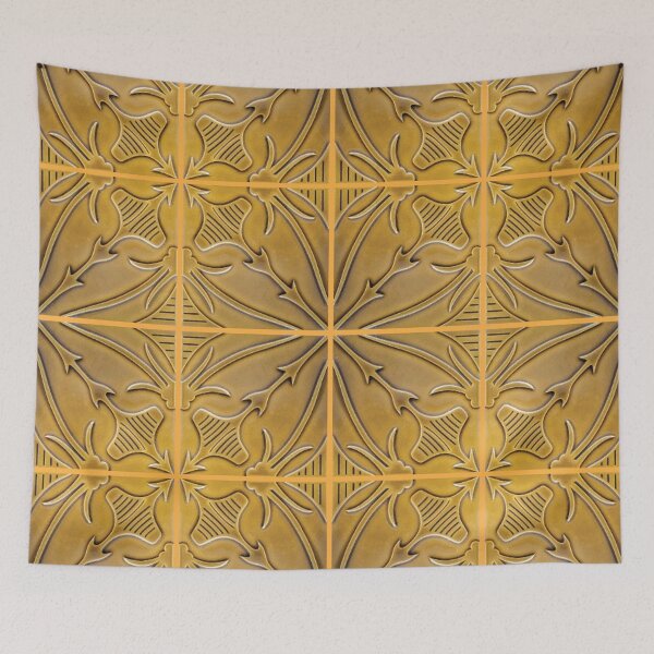 Item preview, decorative vintage floral gold pattern designed and sold by ErhanArt.