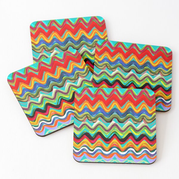 Item preview, Watercolor handmade zigzag green and red designed and sold by rupydetequila.