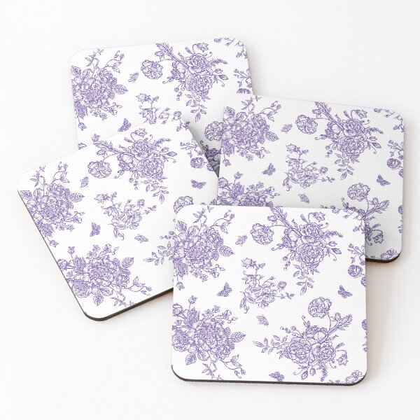 Item preview, Vintage Floral Pattern in Chinese Porcelain Style (Purple, White) designed and sold by ‧͙⁺˚*･༓☾ Moon Saikia ☽༓･*˚⁺‧͙.