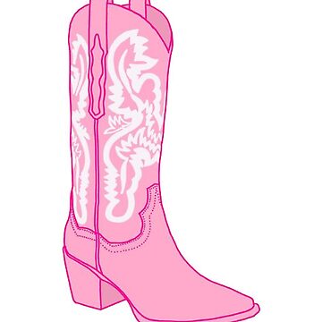 Artwork thumbnail, hot pink cowgirl boot by riley1025