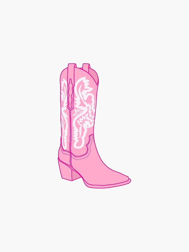 Thumbnail 3 of 3, Sticker, hot pink cowgirl boot designed and sold by riley1025.