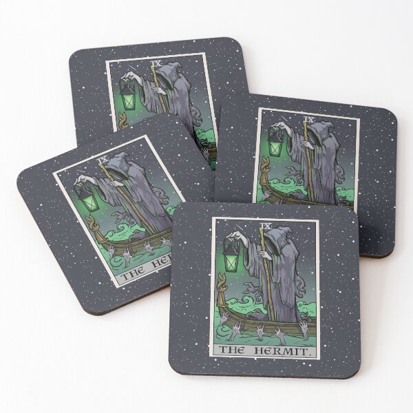 Item preview, The Hermit Tarot Card Gothic Halloween Psychopomp Grim Reaper Angel of Death designed and sold by TheGhoulishGarb.