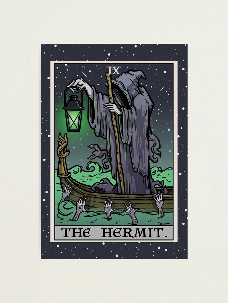 The Ermit Tarot Card Tapestry - Grim Reaper - Decoración Gótica De Halloween Para Colgar En La Pared (60 X 50 Pulgadas