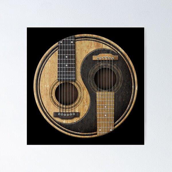 Item preview, Old and Worn Acoustic Guitars Yin Yang designed and sold by jeff bartels.