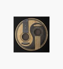 Old and Worn Acoustic Guitars Yin Yang Art Board