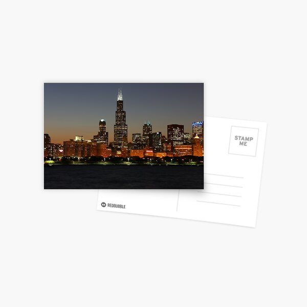 Chicago skyline at sunset Postcard