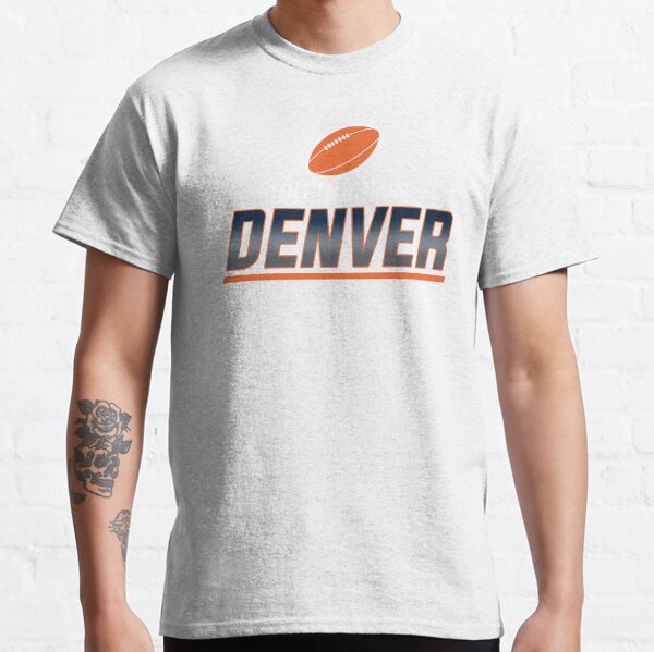 Men's Denver Broncos Orange Wordmark Logo Tri-Blend T-Shirt