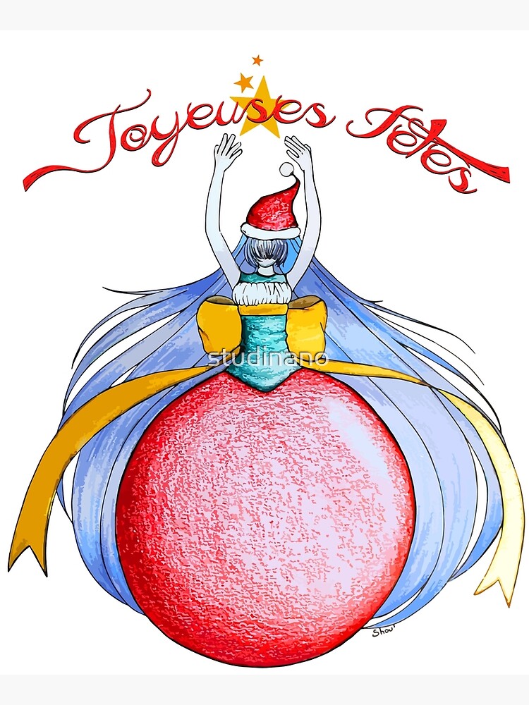 Thumbnail 2 of 2, Greeting Card, Joyeuses Fetes ! (Happy Holidays !) designed and sold by studinano.
