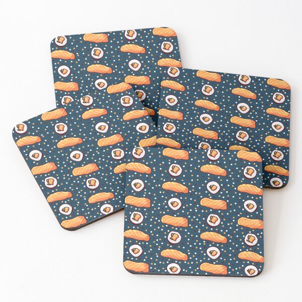 Item preview, Sushi Art Pattern Dark Blue designed and sold by NLDStudios.