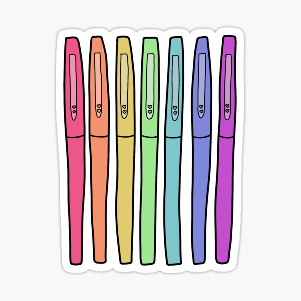 Rainbow gel pens Postcard for Sale by Inkouragements