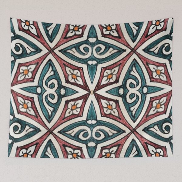 Item preview, decorative ethnic geometric colored pattern designed and sold by ErhanArt.
