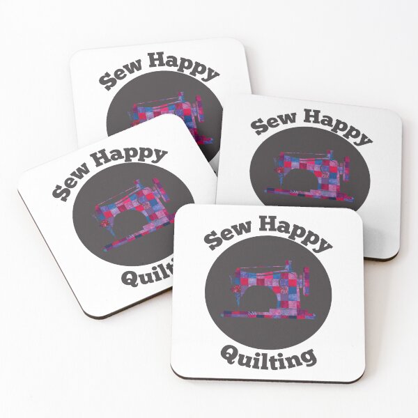Item preview, Sew Happy Quilting with Quilted Sewing Machine design for Quilters - Pink and Purple Patchwork Quilt designed and sold by SewHappyQuilt.