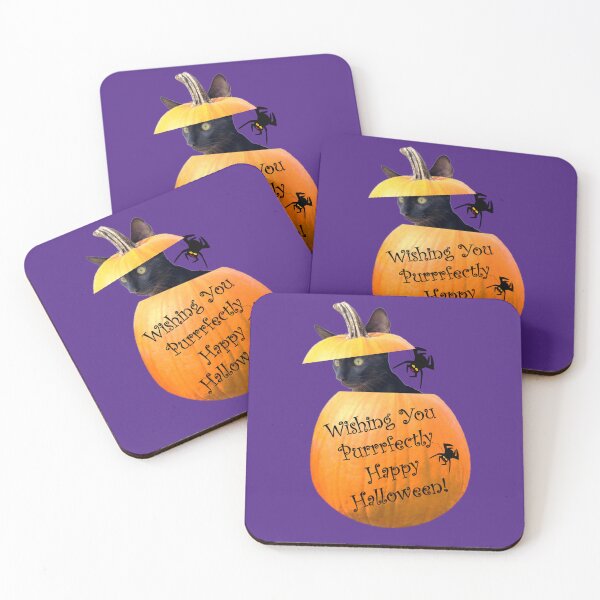 Item preview, Purrfectly Purrrfectly Perfectly Happy Halloween wishes Black Cats Rock! designed and sold by Yinzer Gifts And More.