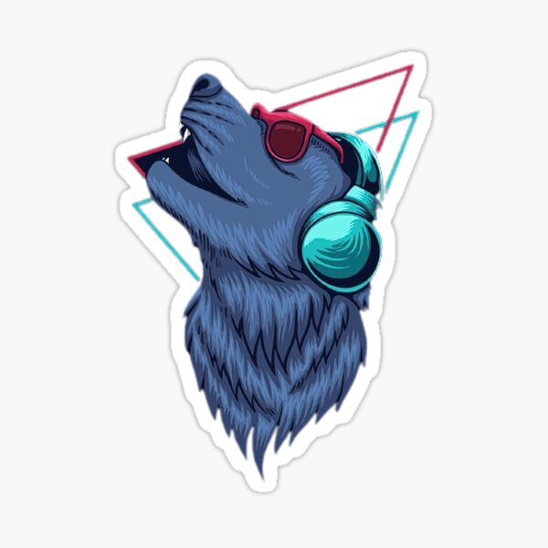 Headphones wolf Sticker