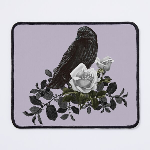 Item preview, Mystical Raven Perched in White Roses designed and sold by RavensEdge.